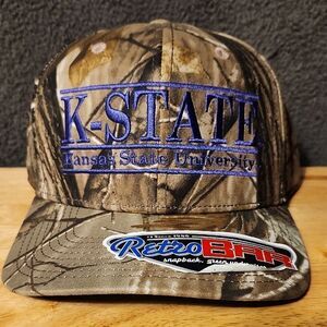 The Game Camo K-STATE Embroidered Snapback Hat - Blue Lettering